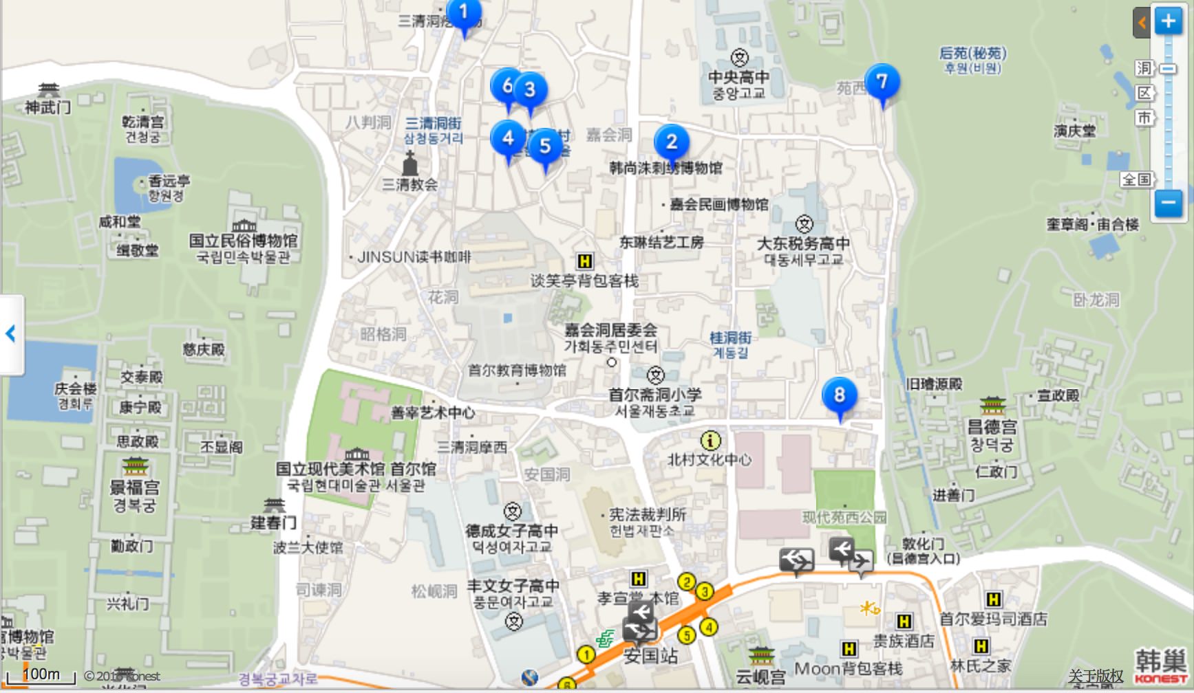 map for Bukchon