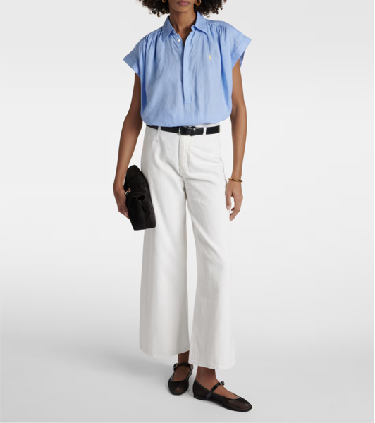 [穿搭] 完全是夏天的穿搭～Loewe草編包的季節來了+ Polo Ralph Lauren上衣+ Uniqlo褲+ Tod's穆勒鞋